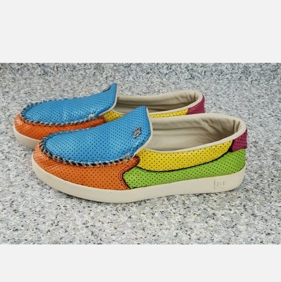 DC Shoes Villian XLE 302857 Mens US Sz 6/ Womens US Sz 7 Colorblock Loafer - Picture 1 of 9